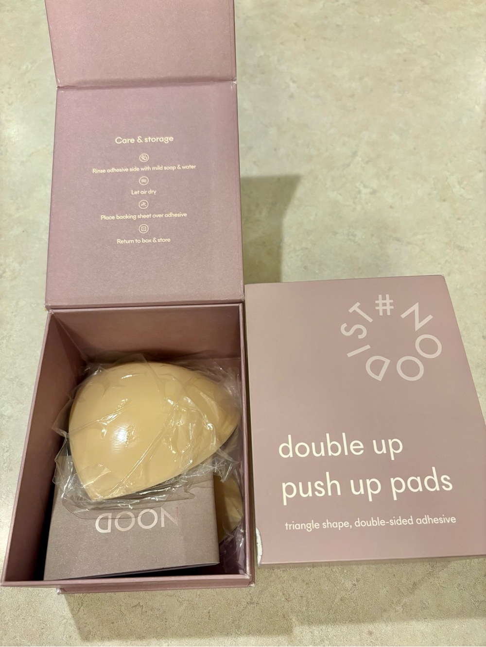 NOOD Bra Inserts Double Up Push Up Pads - Nude Adhesive MSRP $50